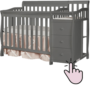 mini crib and changing table