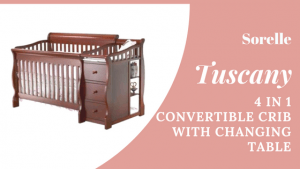 Best Combo Crib with Changer: Sorelle Tuscany 4-in-1 convertible baby crib with changing table