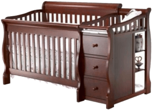 What is a convertible baby crib with changing table?
