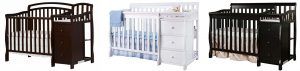 Mini crib with changing table
