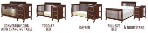 What is a convertible baby crib with changing table?