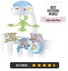 Fisher-Price baby crib mobile with remote and light projector