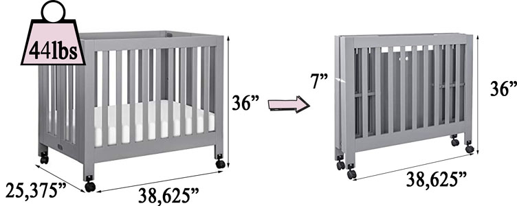 standard mini crib size