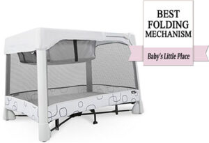 Travel crib with the best folding mechanism: 4moms Breeze Playard