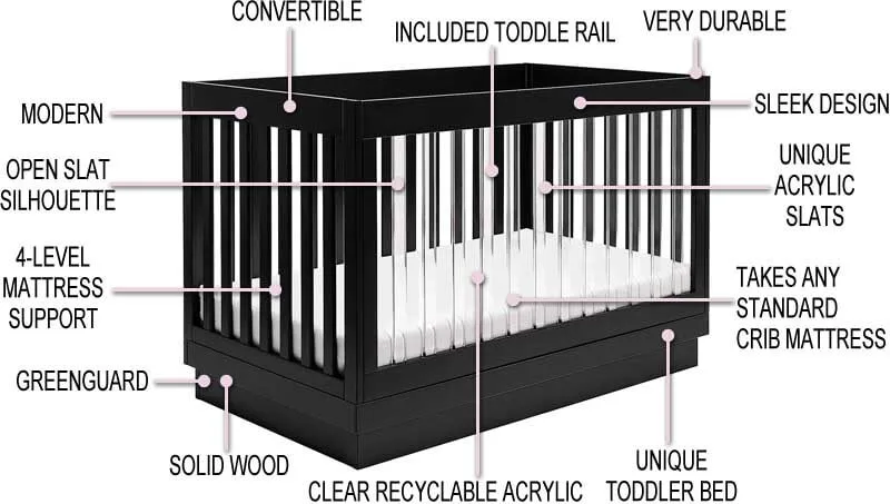 Babyletto Harlow Acrylic 3-in-1 Convertible Crib Review - Features