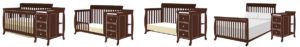 Full-size convertible crib with changing table