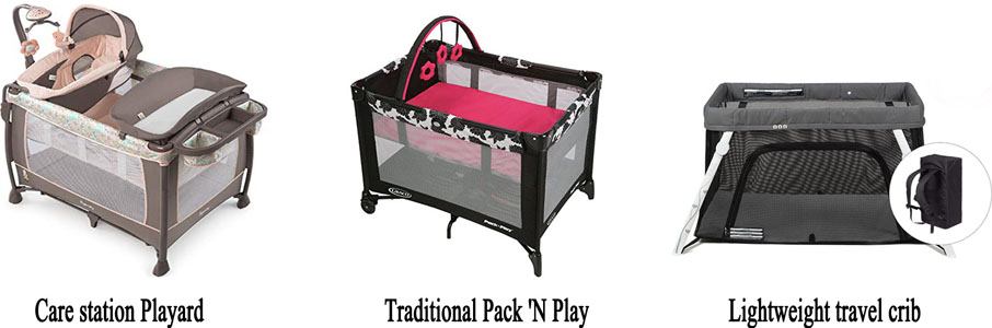 Care station Playard vs. Traditional Pack 'n Play vs. Lightweight travel crib