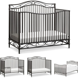 Million Dollar Baby Classic Noelle 4-in-1 Convertible Metal Crib in Vintage Iron