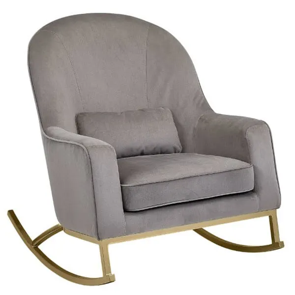 MoDRN Glam Velvet Rocking Chair with Lumbar Pillow