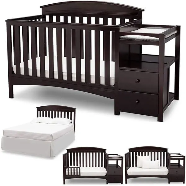 Delta Children Abby Convertible Crib and Changer Combo | Conversions