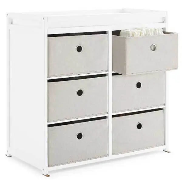 Delta Children Hayes Changing Table with Fabric Bins