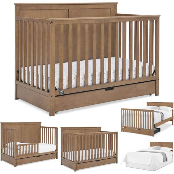 Delta Children Simmons Kids Logan 6-in-1 Convertible Crib with Underdrawer