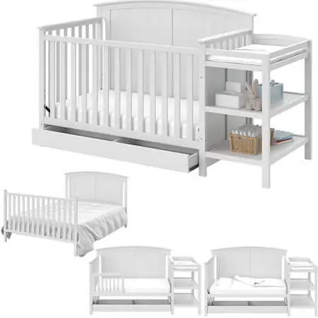 Storkcraft Steveston 5-in-1 Convertible Crib and Changer with Drawer