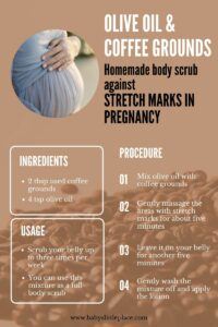 Olive Oil & Coffee Grounds against stretch marks during pregnancy