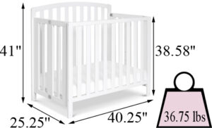 DaVinci Dylan Folding Portable 3-in-1 Mini Crib's Size