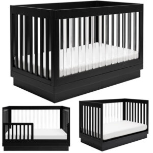 Babyletto Harlow Acrylic 3-in-1 Convertible Crib with Toddler Bed Conversion Kit