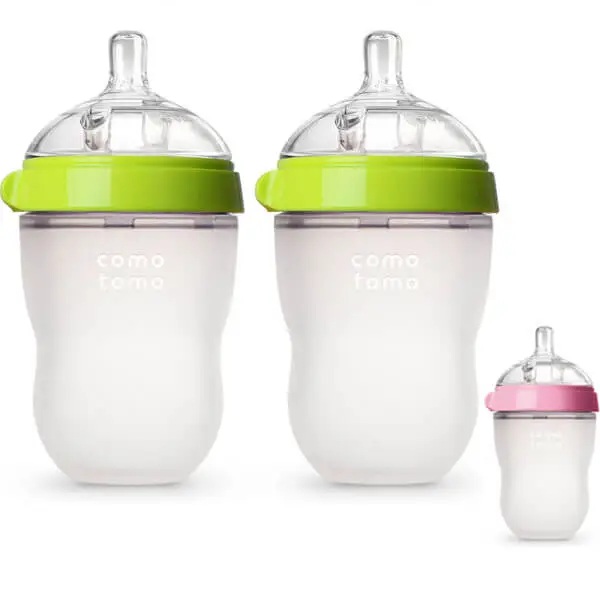 5 Ounce Comotomo Baby Bottle (green or pink)