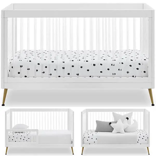 Delta Children Sloane 4-in-1 Acrylic Convertible Crib with Toddler Rail