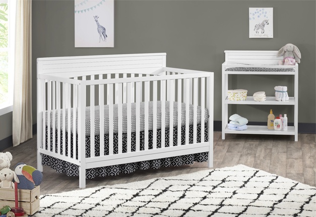 Oxford Baby Harper 4 in 1 Convertible Crib Snow White