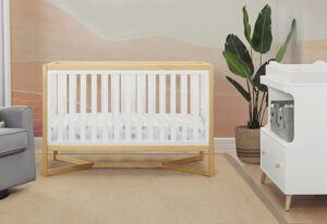Delta Children Tribeca 4-in-1 Baby Convertible Crib, Bianca White/Natural
