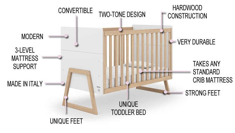 Dadada Domino 2-in-1 Convertible Crib Review | Features