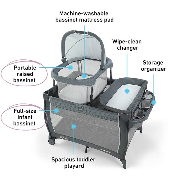 Pack ‘N Play Bassinet Safety | 2 bassinets on the Graco Pack 'n Play Day2Dream