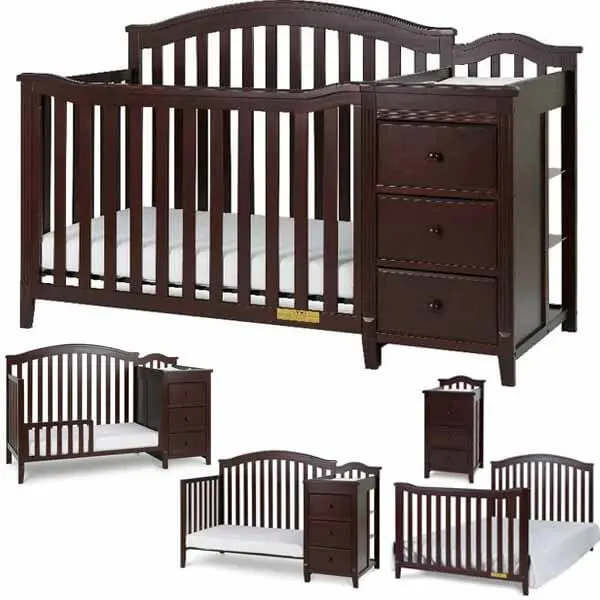 AFG Baby Furniture Kali 4-in-1 Convertible Crib & Changer