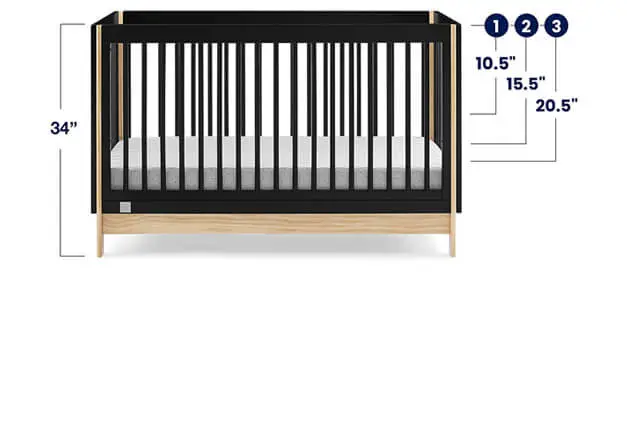 Delta Children babyGap Tate 4-in-1 Convertible Crib's Adjustable Mattress Support
