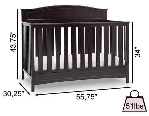Delta Children Emery Convertible Crib Review | Dimensions and Weight