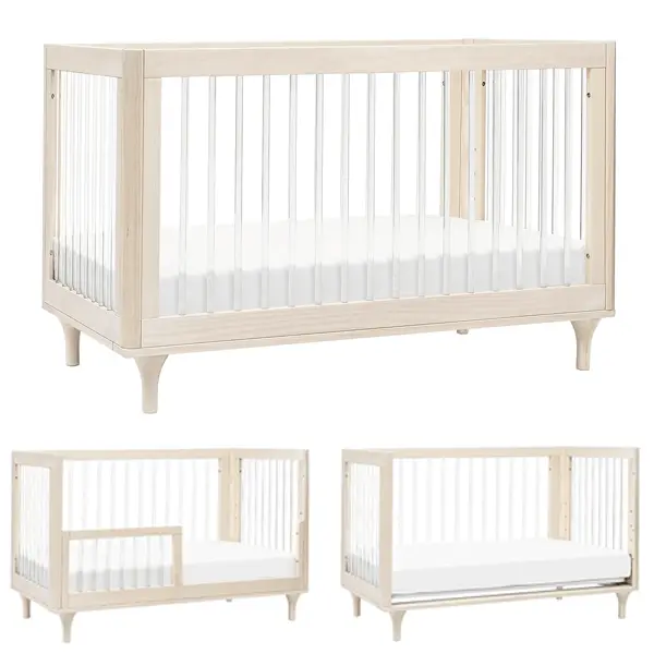 Babyletto Lolly Acrylic 3-in-1 Convertible Crib with Toddler Bed Conversion Kit