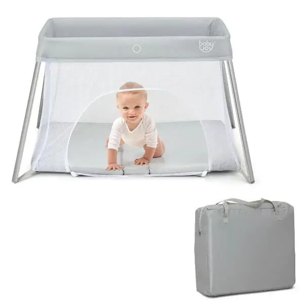 Gymax Foldable Baby Playpen Playard Lightweight Crib